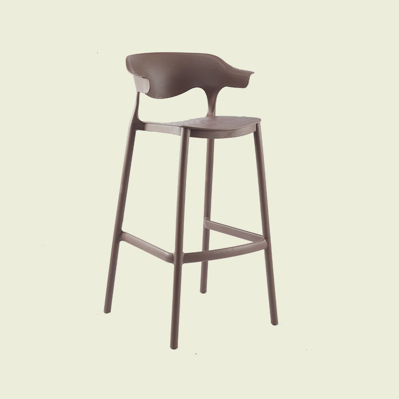 Scandinavian Matte Finish Plastic Barstool Armed Milk Tea Shop Stool