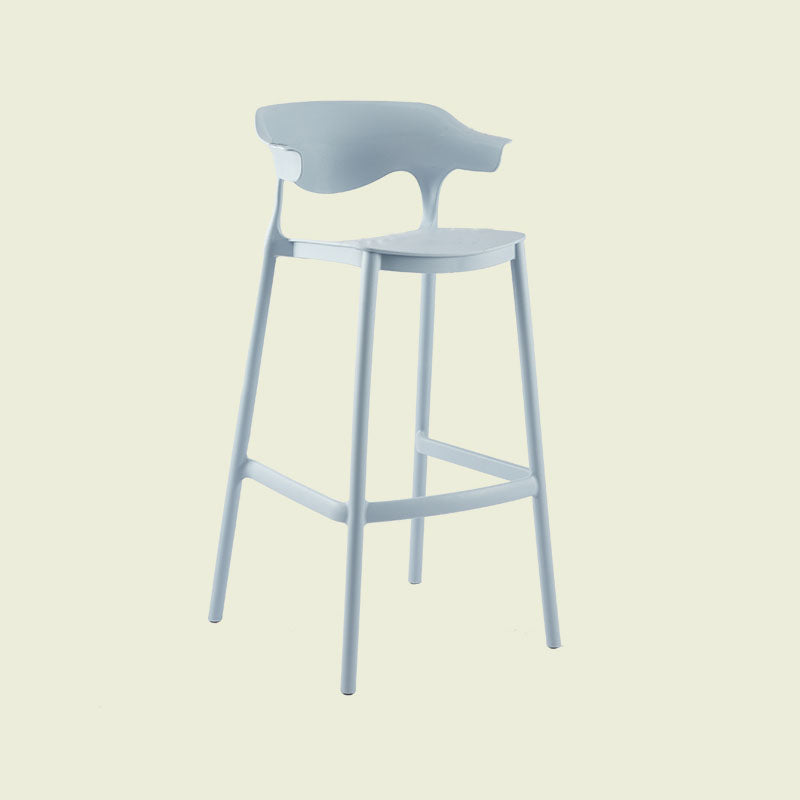 Scandinavian Matte Finish Plastic Barstool Armed Milk Tea Shop Stool
