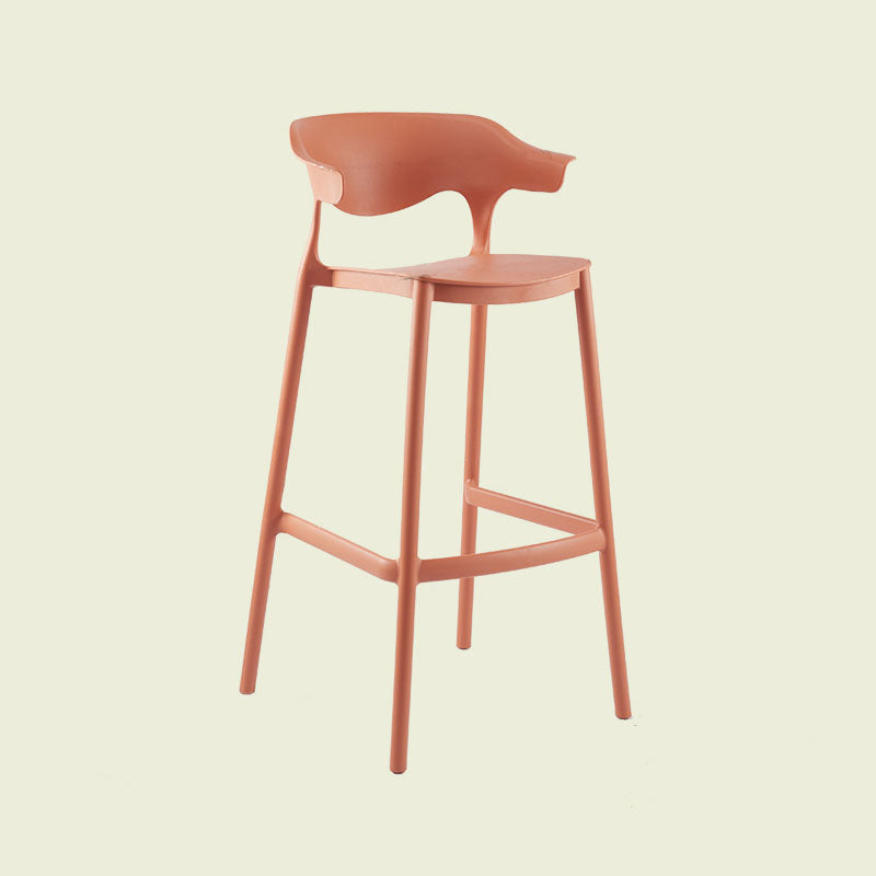 Scandinavian Matte Finish Plastic Barstool Armed Milk Tea Shop Stool