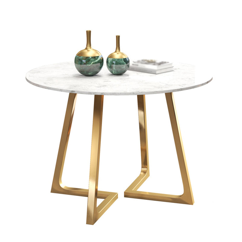 Glam 1/2/5 Pieces Dining Set Round Stone Dining Table for Dining Room