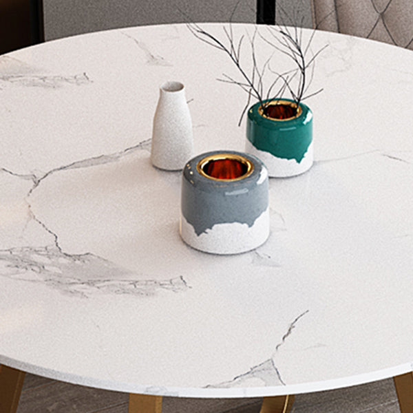 Glam 1/2/5 Pieces Dining Set Round Stone Dining Table for Dining Room