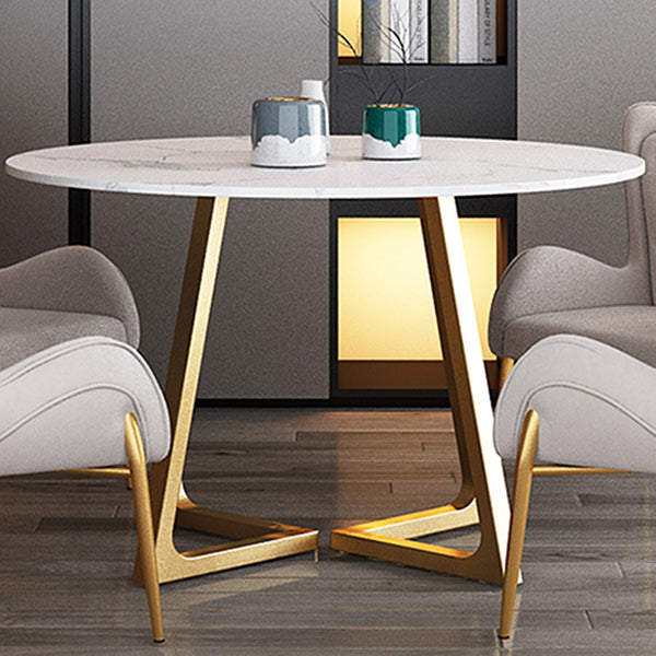 Glam 1/2/5 Pieces Dining Set Round Stone Dining Table for Dining Room