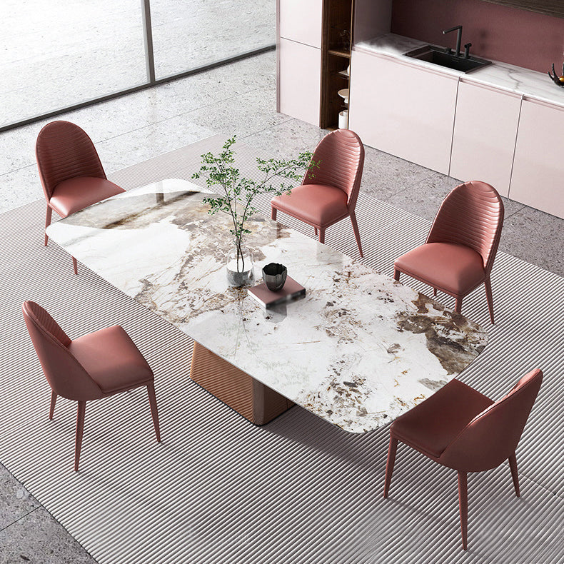 Modern 1/3/4/6/7 Pieces Dinette Set with Sintered Stone Top Rectangle Dining Table Set