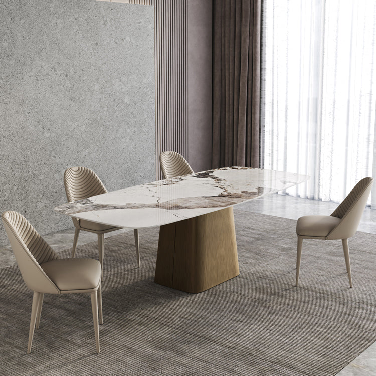 Modern 1/3/4/6/7 Pieces Dinette Set with Sintered Stone Top Rectangle Dining Table Set