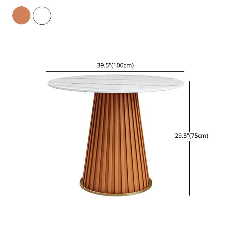 Glam 1/5 Pieces Dining Set Circular Stone Dining Table for Dining Room