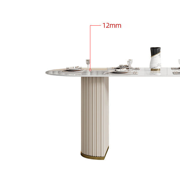 Glam 1/4/5/6/7 Pieces Dining Set Oval Sintered Stone Dining Table Set