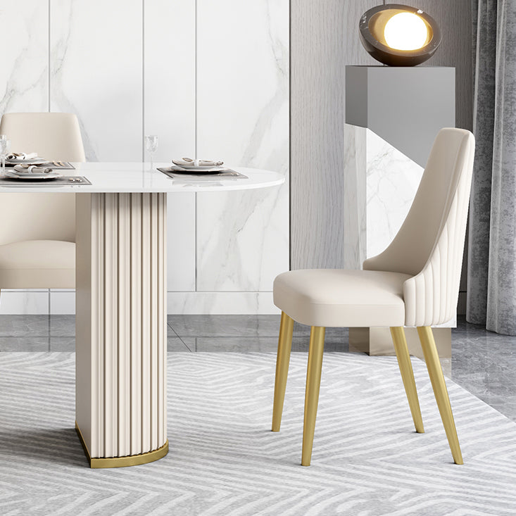 Glam 1/4/5/6/7 Pieces Dining Set Oval Sintered Stone Dining Table Set