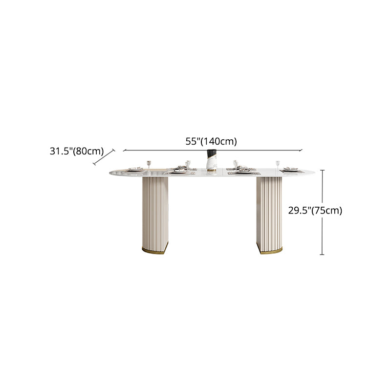 Glam 1/4/5/6/7 Pieces Dining Set Oval Sintered Stone Dining Table Set