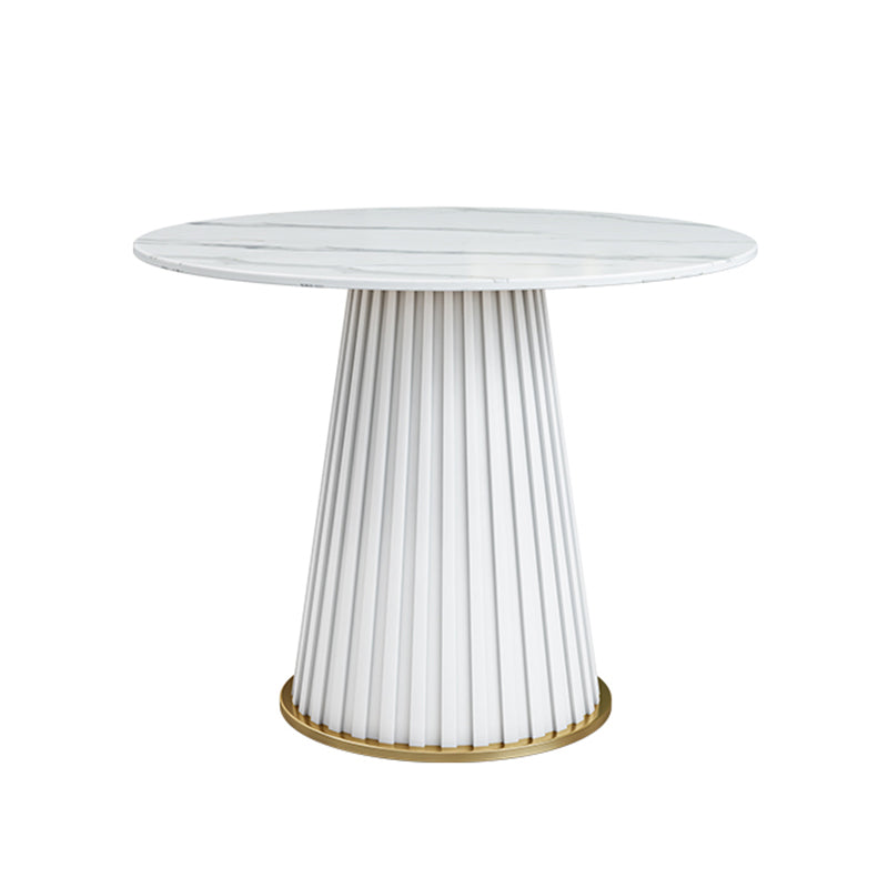 Glam 1/5 Pieces Dining Set Round Stone Dining Table for Kitchen