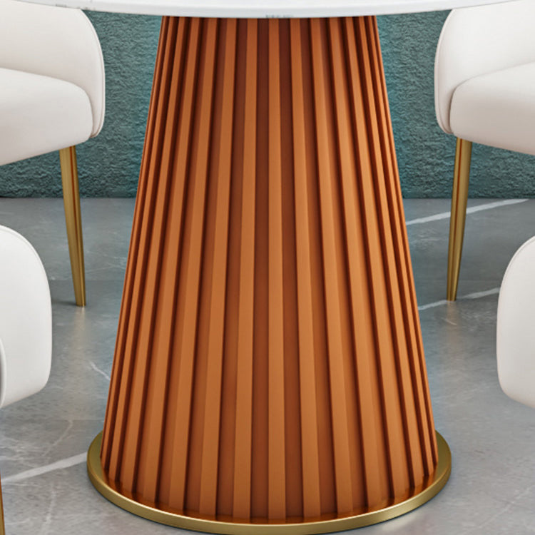 Glam 1/5 Pieces Dining Set Round Stone Dining Table for Kitchen