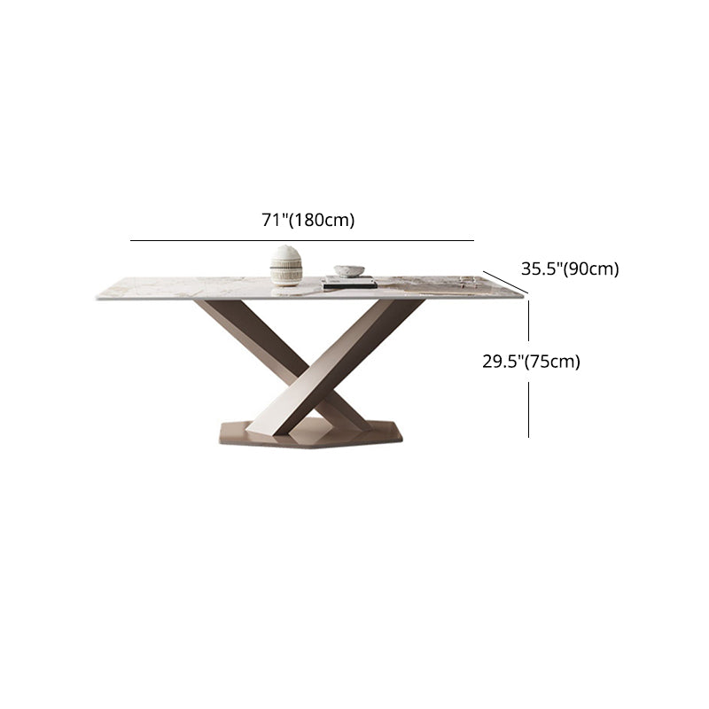 Modern 1/2/5/7/9 Pieces Silver Dinette Set with Sintered Stone Rectangle Dining Table Set