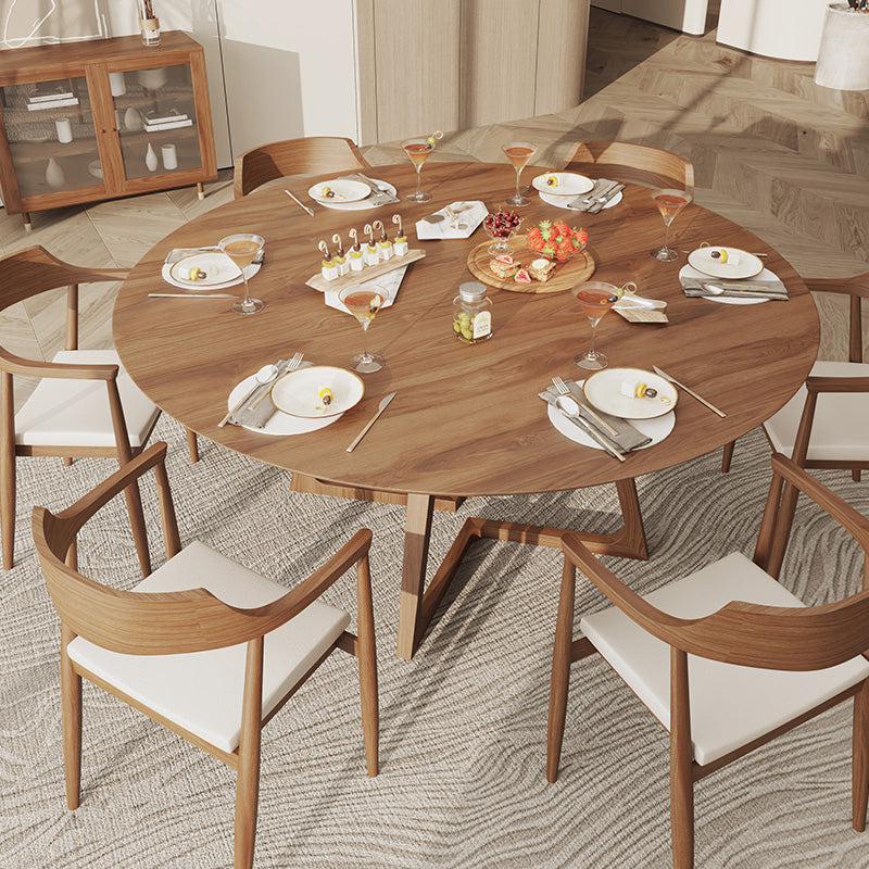 Modern 1/5/7 Pieces Dining Set Round Pine Wood Dining Table for Dining Room
