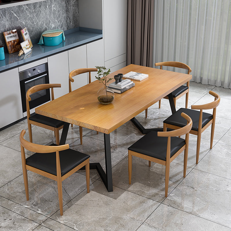 Industrial 1/2/7 Pieces Dining Set Solid Wood Dining Table for Home Use