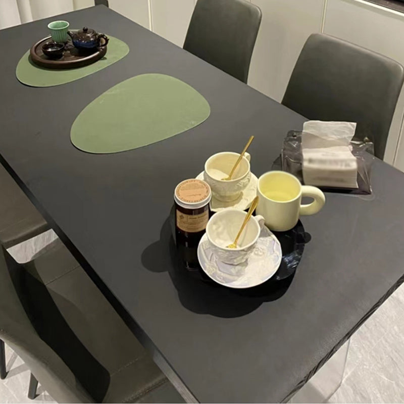 Rectangle Wood Top Dining Table Acrylic Base Modern Dining Table for Living Room