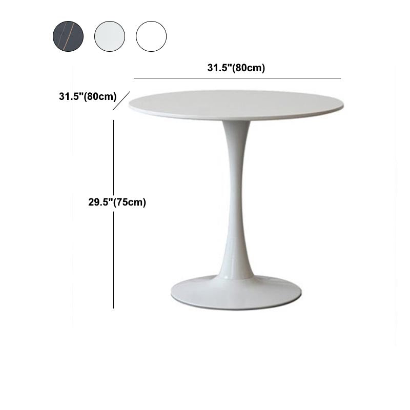 Modern Round Top Dinette Table Metal Base Dining Table for Restaurant