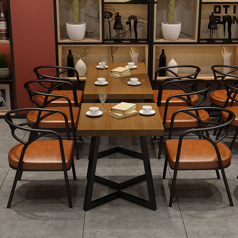 Industrial Wooden Dining Table Double Pedestal Dining Table for Restaurant