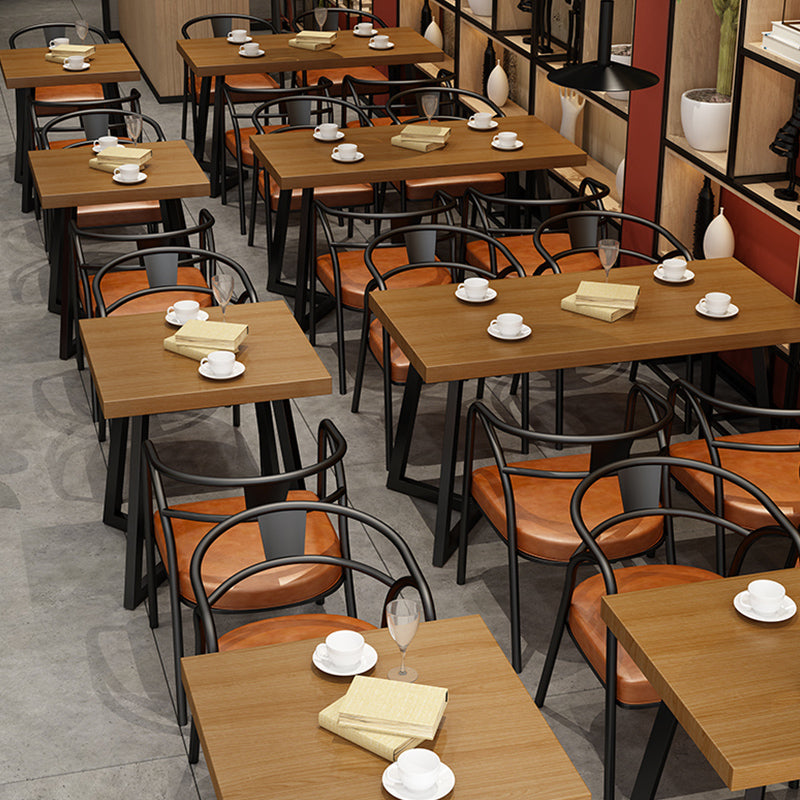 Industrial Wooden Dining Table Double Pedestal Dining Table for Restaurant