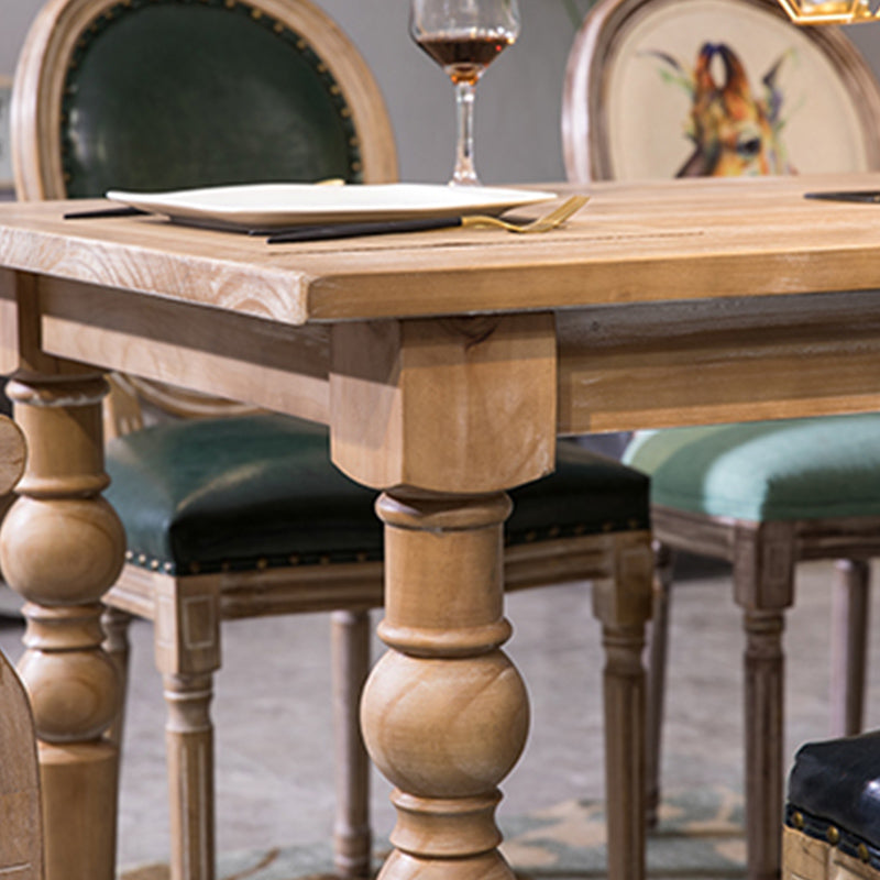 Medieval Modern Dining Table for Restaurant Rectangle Pine Wood Old Table with 4 Legs