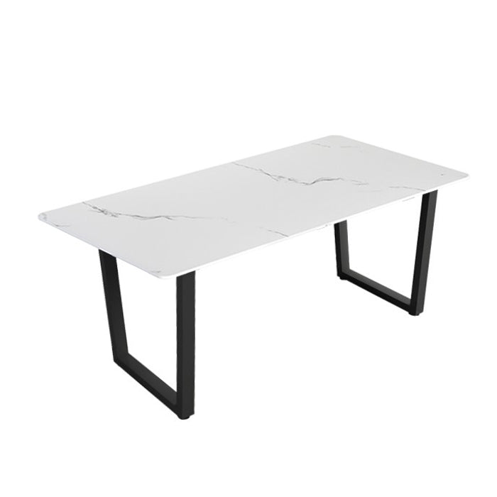 Industrial Style Stone Dining Table Sled Base Indoor Dining Room Collection