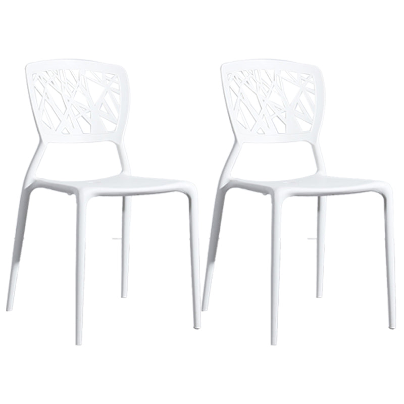 Scandinavian Plastic Kitchen and Dining Room Chair Open Back Dining Side Chair