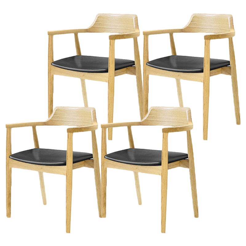 Nordic Style Arm Chair Wood Open Back Dining Side Chair with Upholstered