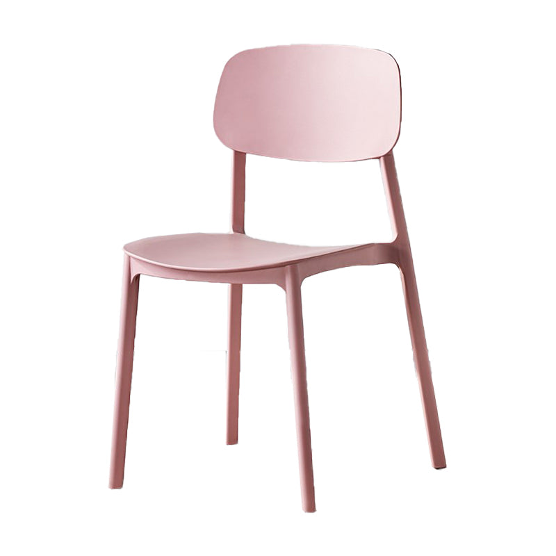 Scandinavian Plastic Patio Dining Side Chair Open Back Stacking Side Chair