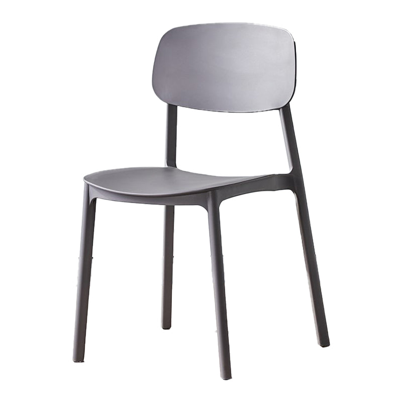 Scandinavian Plastic Patio Dining Side Chair Open Back Stacking Side Chair