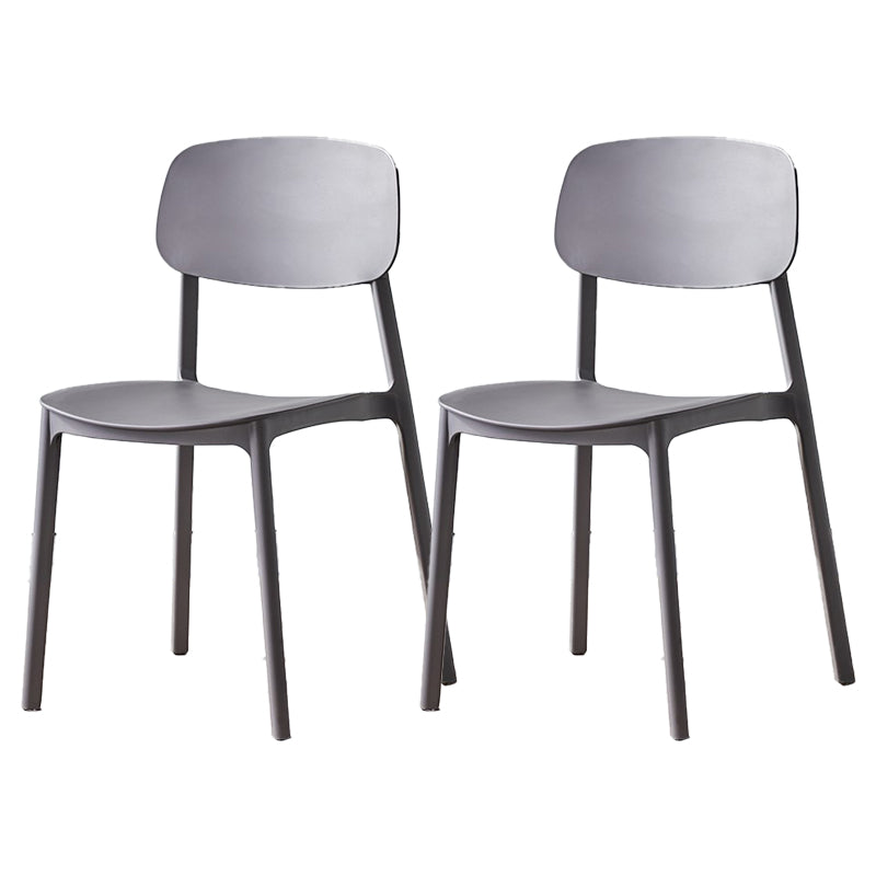 Scandinavian Plastic Patio Dining Side Chair Open Back Stacking Side Chair
