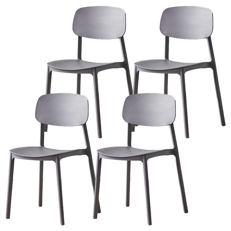 Scandinavian Plastic Patio Dining Side Chair Open Back Stacking Side Chair
