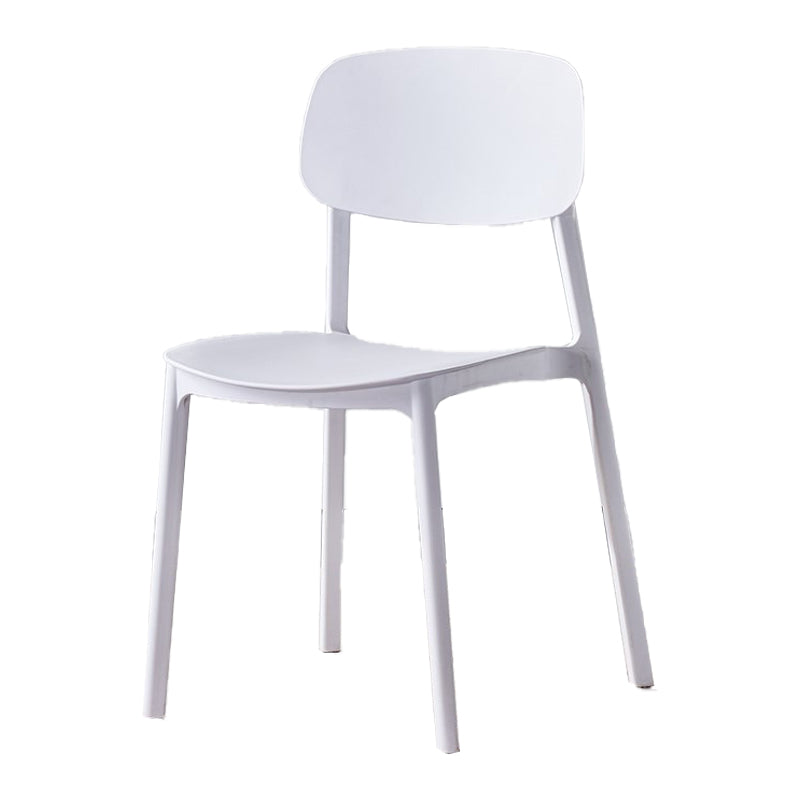 Scandinavian Plastic Patio Dining Side Chair Open Back Stacking Side Chair