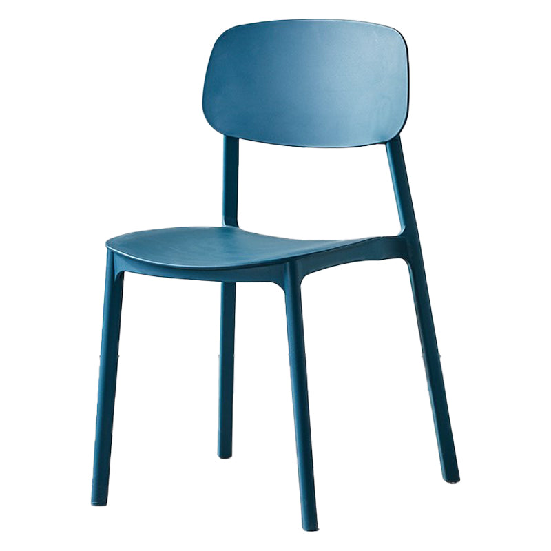 Scandinavian Plastic Patio Dining Side Chair Open Back Stacking Side Chair