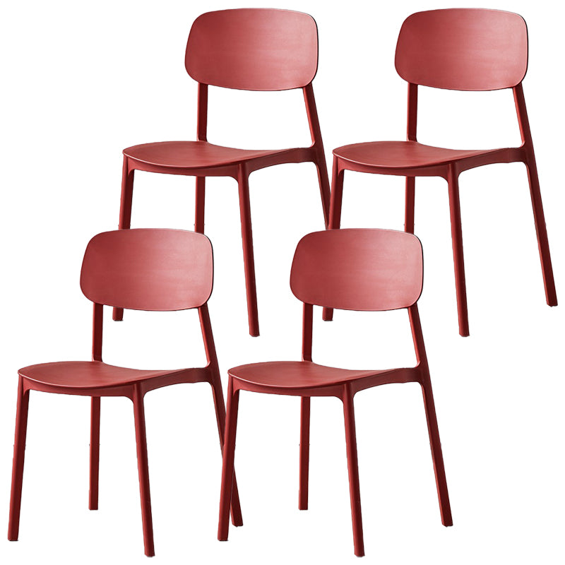 Scandinavian Plastic Patio Dining Side Chair Open Back Stacking Side Chair