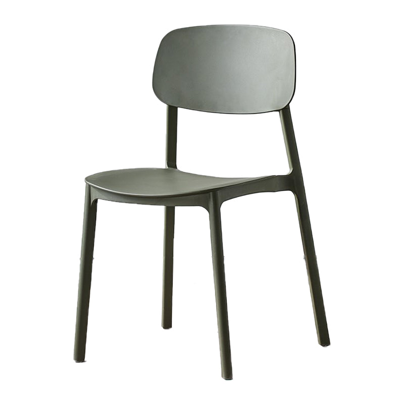 Scandinavian Plastic Patio Dining Side Chair Open Back Stacking Side Chair