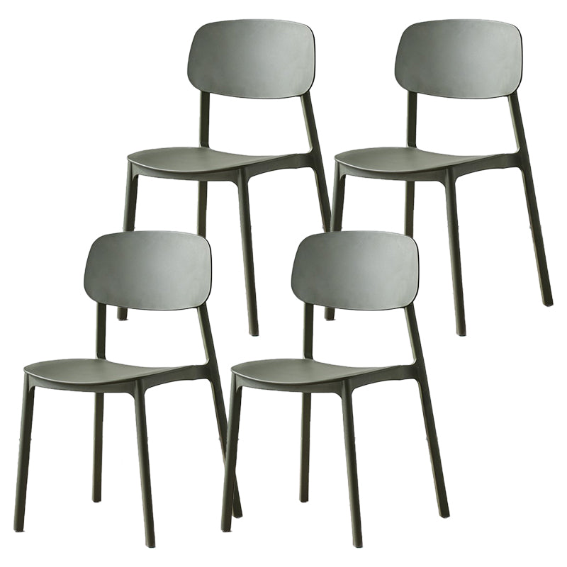 Scandinavian Plastic Patio Dining Side Chair Open Back Stacking Side Chair