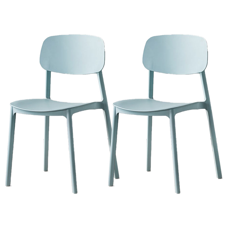 Scandinavian Plastic Patio Dining Side Chair Open Back Stacking Side Chair