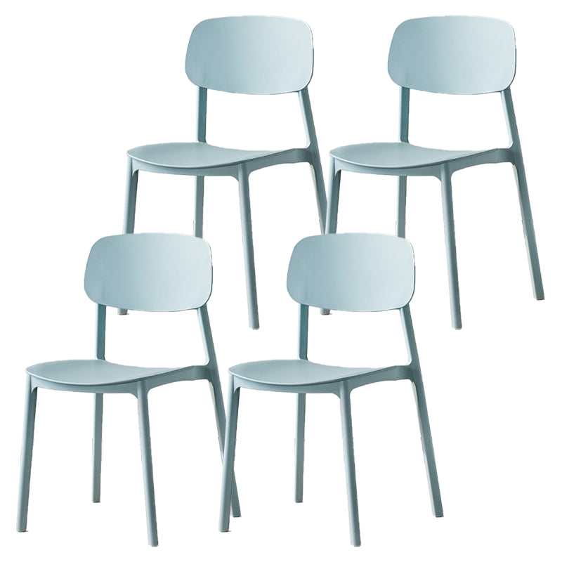 Scandinavian Plastic Patio Dining Side Chair Open Back Stacking Side Chair