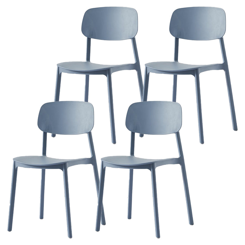Scandinavian Plastic Patio Dining Side Chair Open Back Stacking Side Chair
