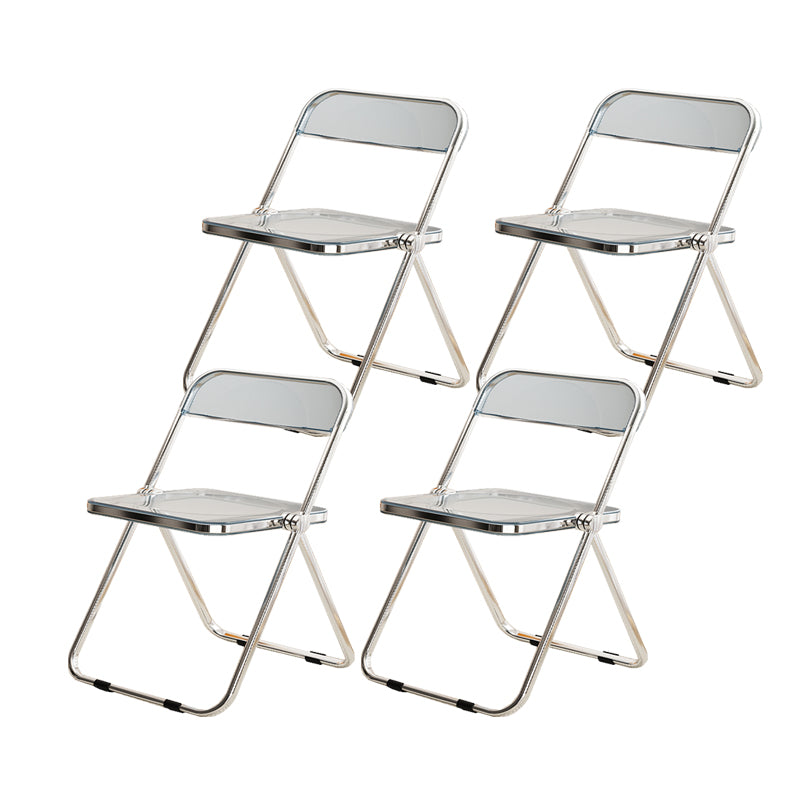 Industrial Style Folding Side Chair for Home Plastic Dining Armless Chair
