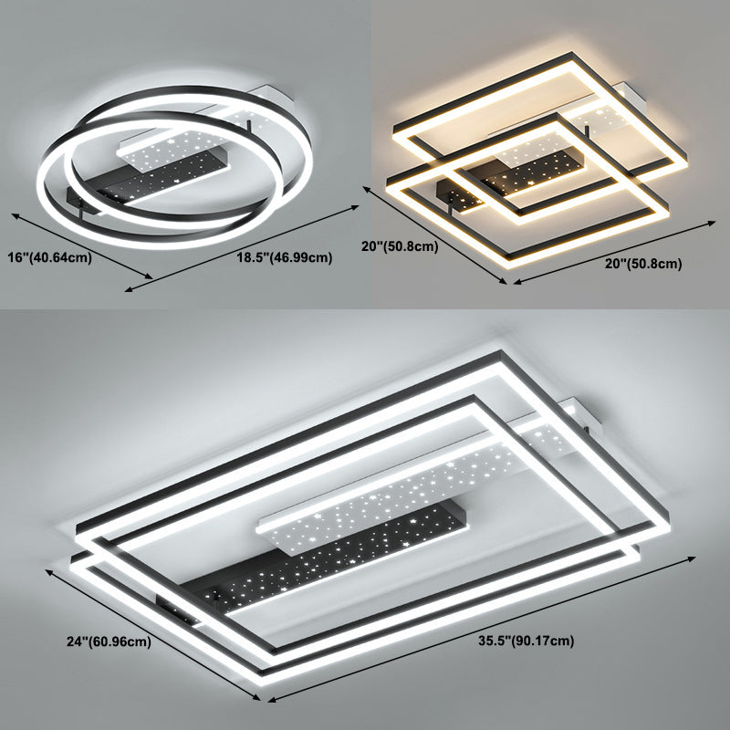 Minimalism Linear Ceiling Lamp Fixture Contemporary Metal LED Ceiling Mount Light