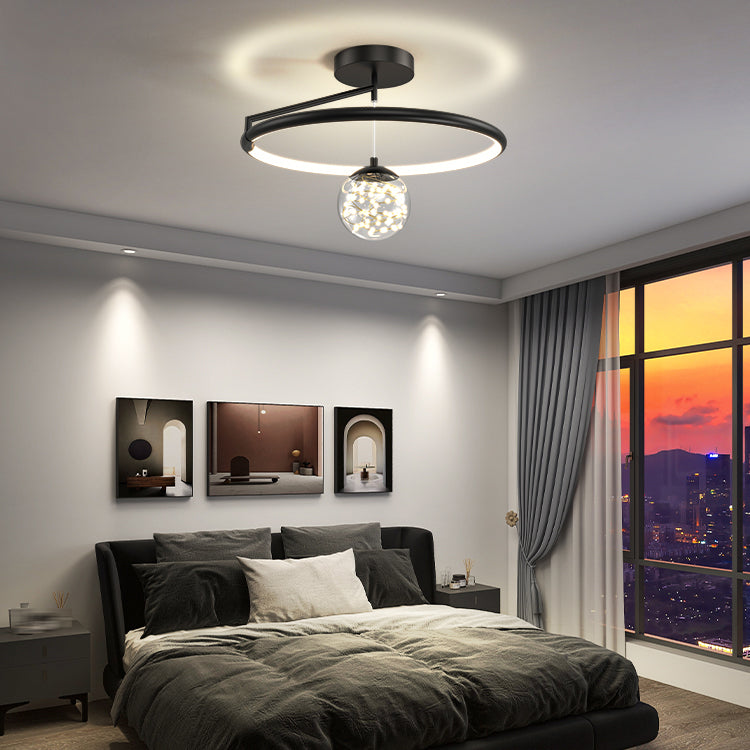 2- Light Spherical Ceiling Lamp Modern Style Glass Ceiling Lighting for Living Room