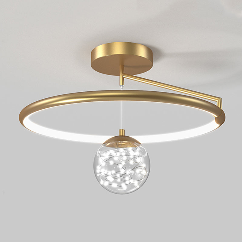 2- Light Spherical Ceiling Lamp Modern Style Glass Ceiling Lighting for Living Room
