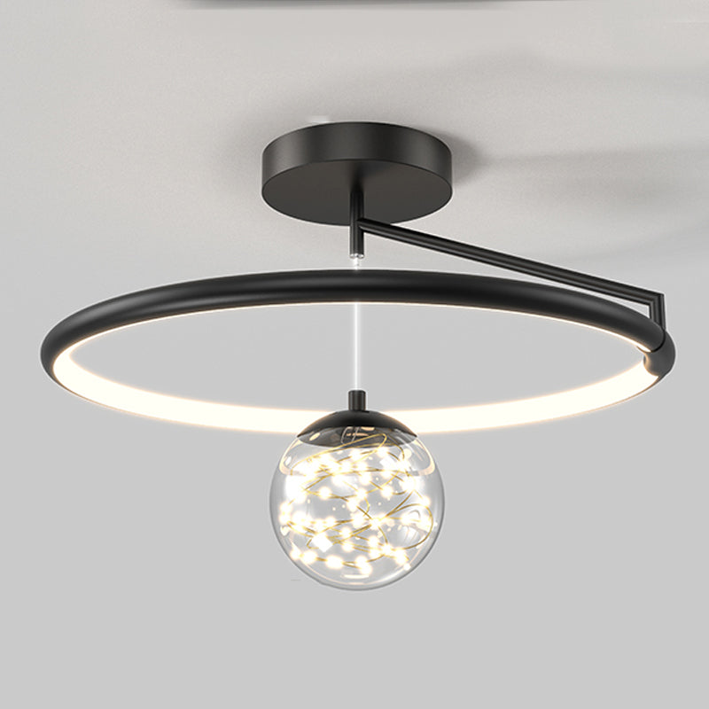 2- Light Spherical Ceiling Lamp Modern Style Glass Ceiling Lighting for Living Room