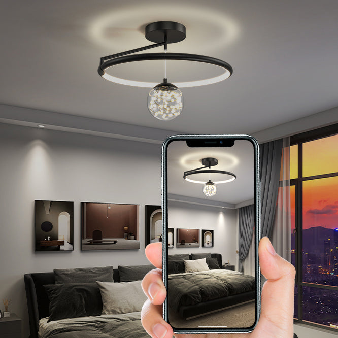 2- Light Spherical Ceiling Lamp Modern Style Glass Ceiling Lighting for Living Room