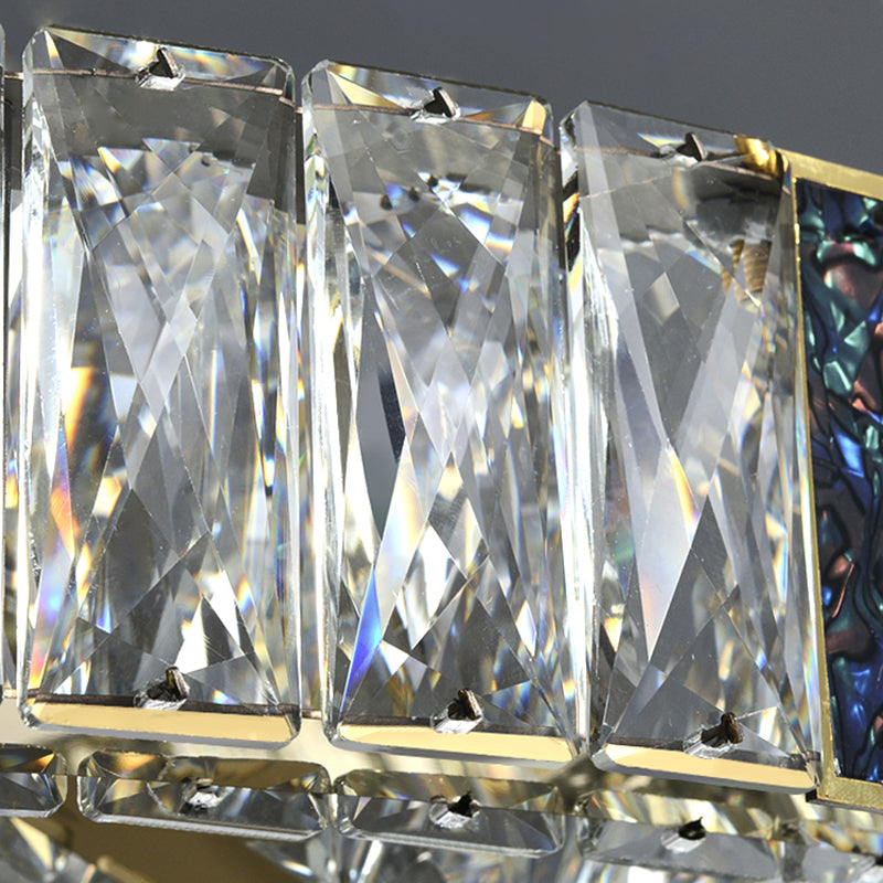 Contemporary Style Oval Shape Island Light Crystal 1 Light Island Lighting in Gold