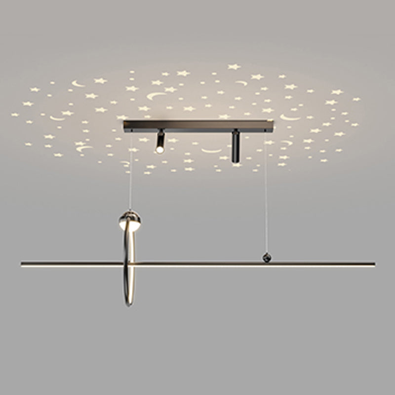 Contemporary Style Linear Island Lights Metal 5 Light Island Pendant Lights