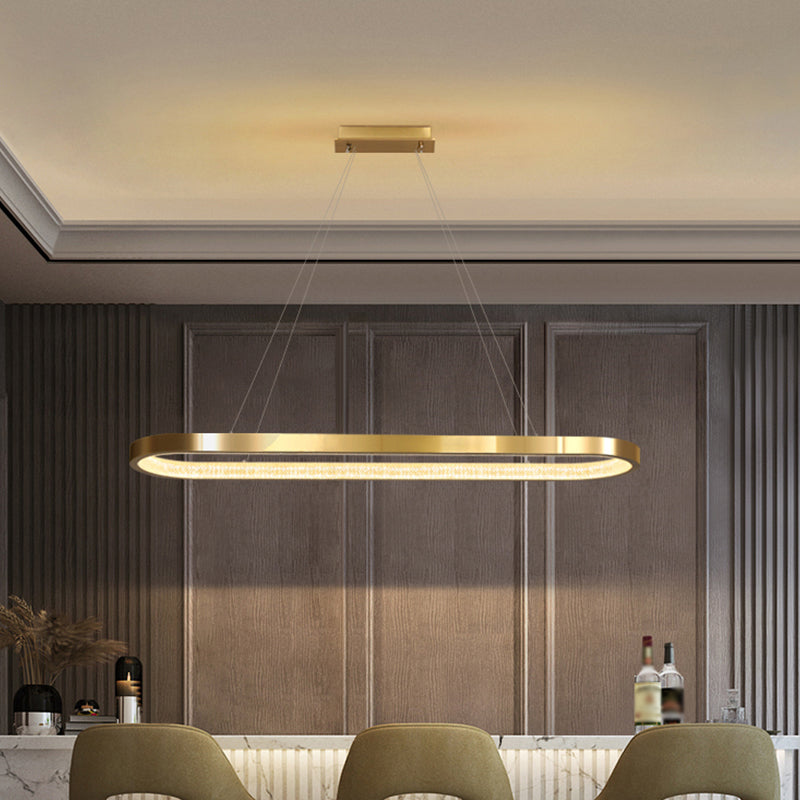 Modern Style Oval Island Lighting Fixture Metal 1- Light Island Pendant Light