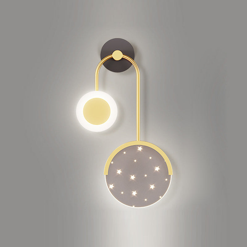 Luz de pared geométrica de metal Gold Nordic Gold 20 "Pled de pared LED de altura para dormitorio