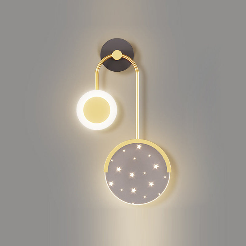 Luz de pared geométrica de metal Gold Nordic Gold 20 "Pled de pared LED de altura para dormitorio