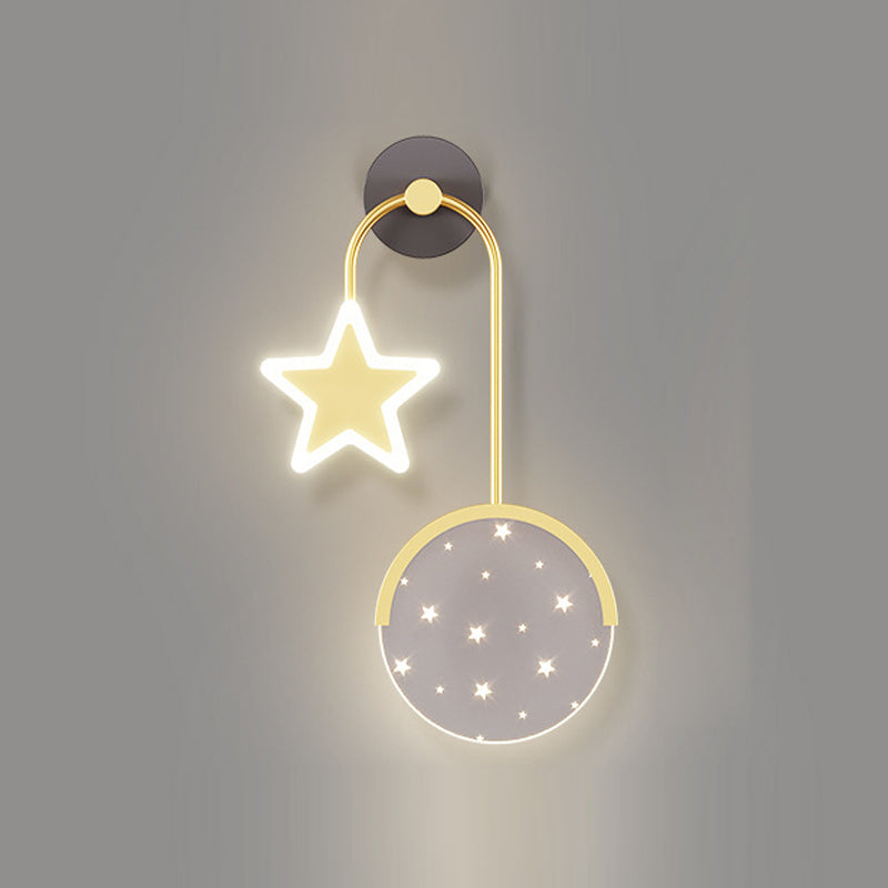 Luz de pared geométrica de metal Gold Nordic Gold 20 "Pled de pared LED de altura para dormitorio