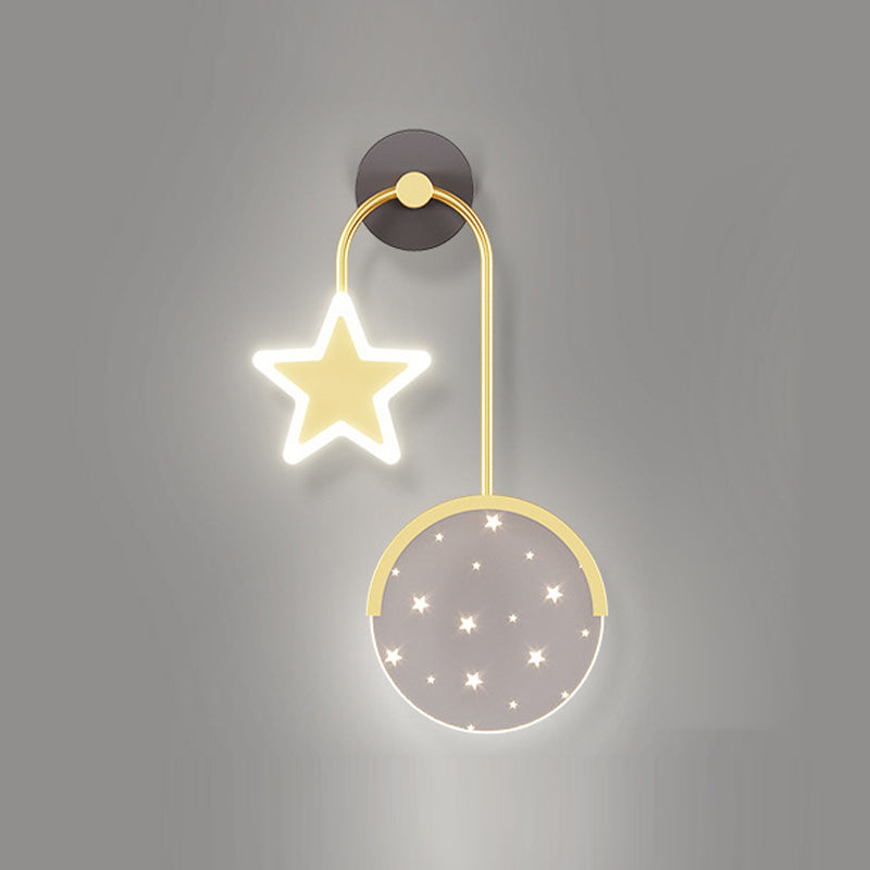 Luz de pared geométrica de metal Gold Nordic Gold 20 "Pled de pared LED de altura para dormitorio